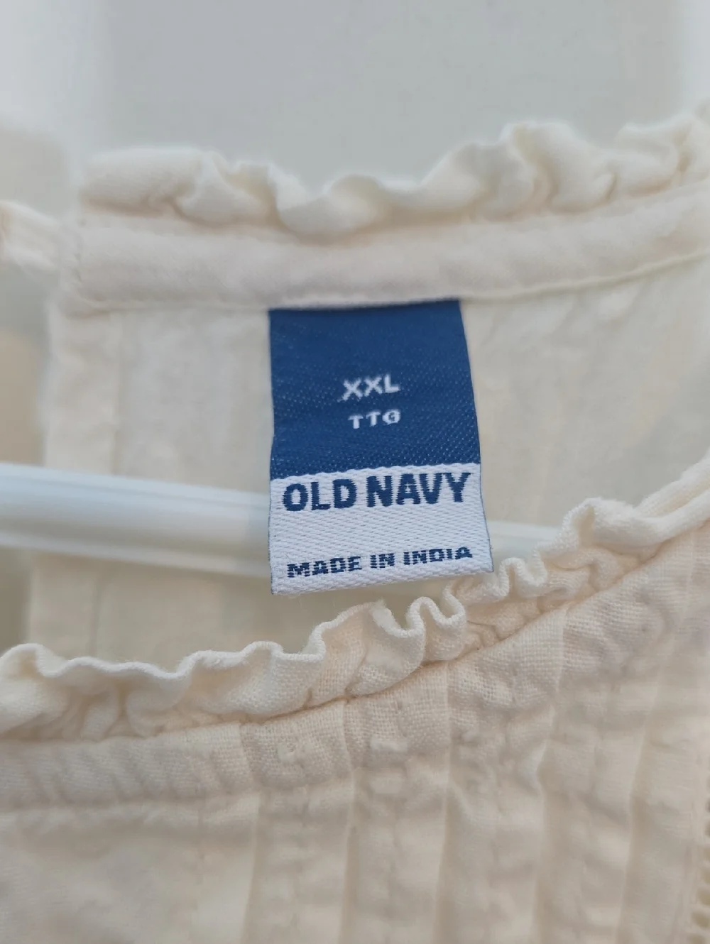 Old Navy Cream Long-Sleeve Lace Tiered Cottagecore Dress - Picture 5 of 10